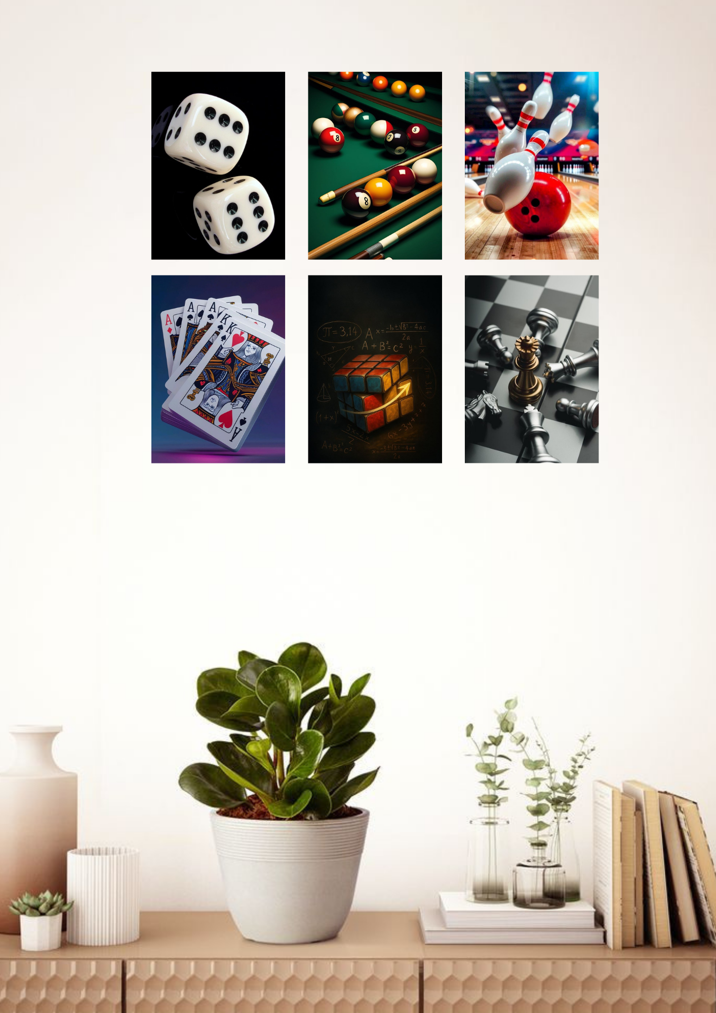 Classic Games Collage 6 Set Posters – A4 Size | Game Room & Entertainment Wall Art Collection