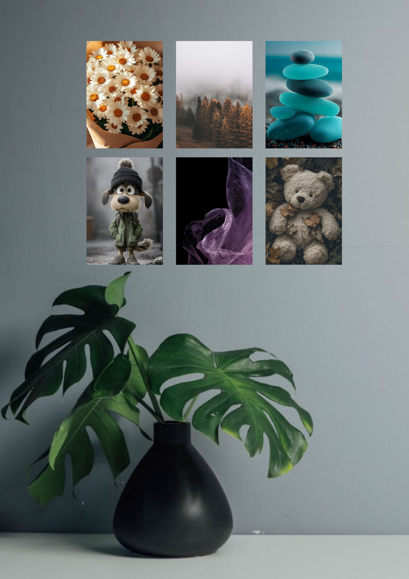 Minimalist Aesthetic Poster Collage – 6 Set | A4 Size | Cozy & Serene Wall Art Collection