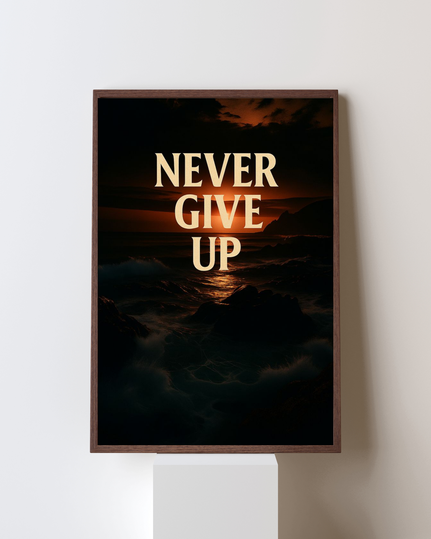 Never Give Up” Motivational Wall Art – Inspirational Quote Poster for Strength & Perseverance