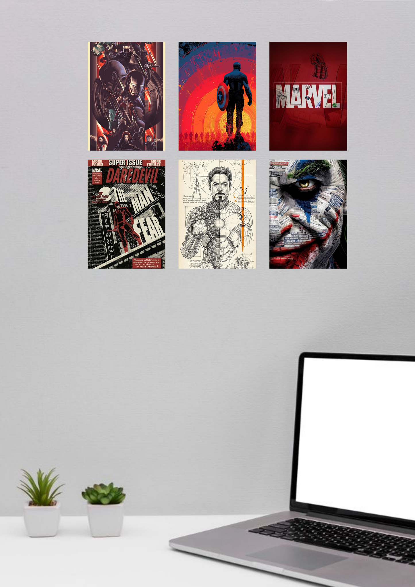 Marvel Legends Poster Set – 6 Poster Collage (A4 Size)