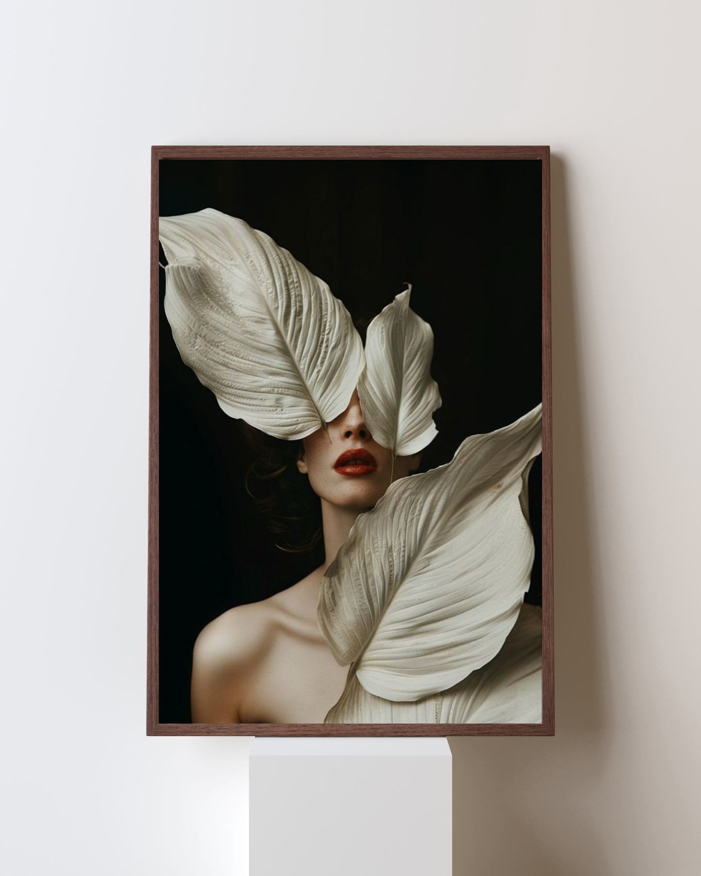Whispered Petals – Modern Aesthetic Portrait Wall Art | Minimal Botanical Frame