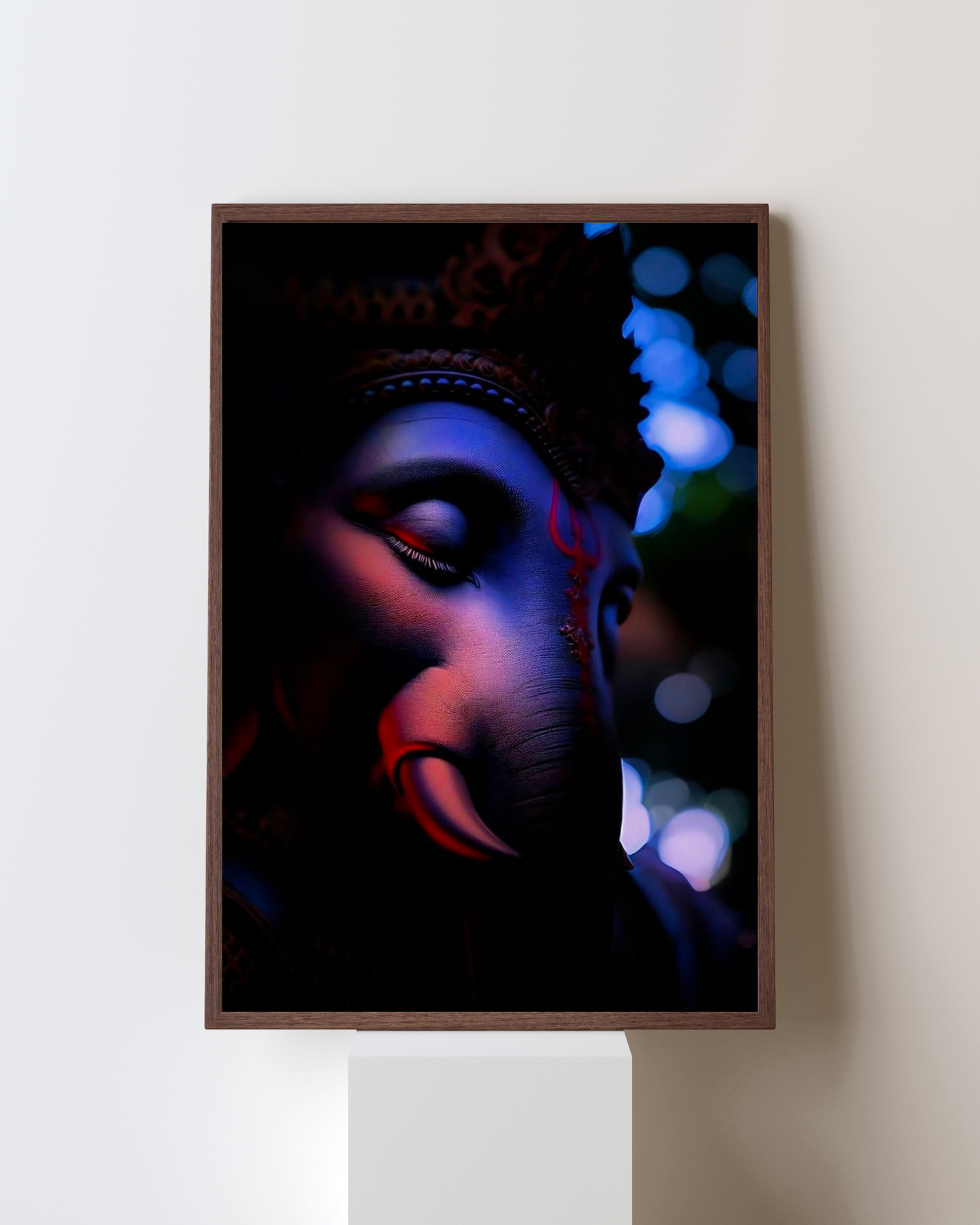 Divine Serenity – Lord Ganesha in Ethereal Light Framed Wall Art