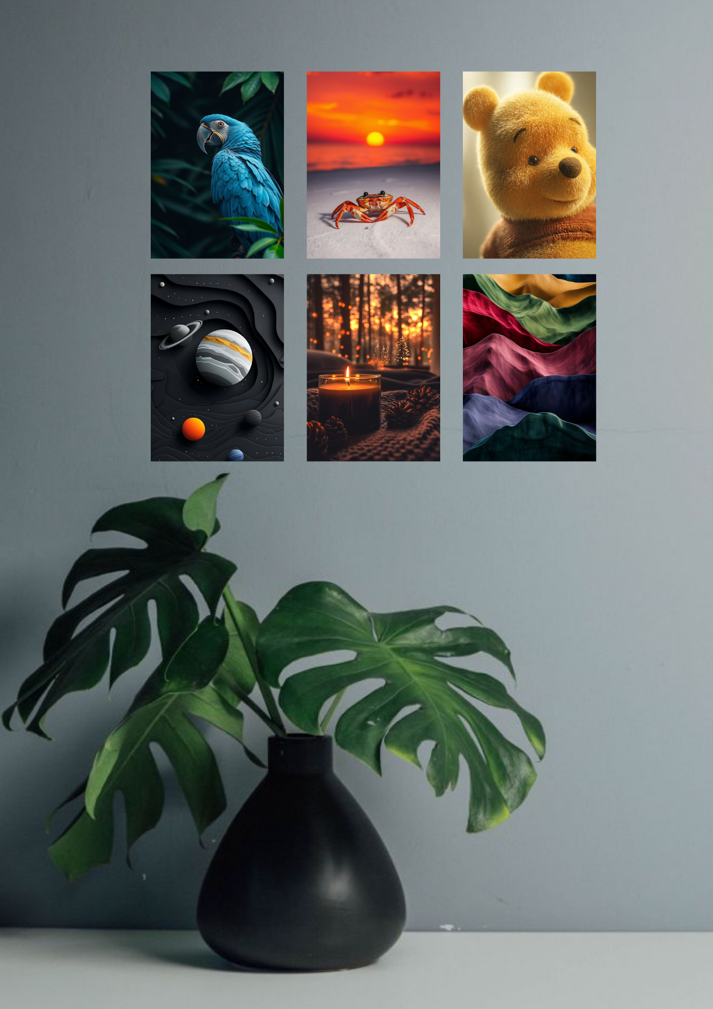 Minimalist Aesthetic Poster Collage – 6 Set | A4 Size | Warm Glow & Wonder Wall Art Collection