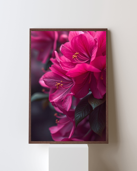 Blooming Frame – Fuchsia Bloom Floral Wall Art | Bold Botanical Elegance