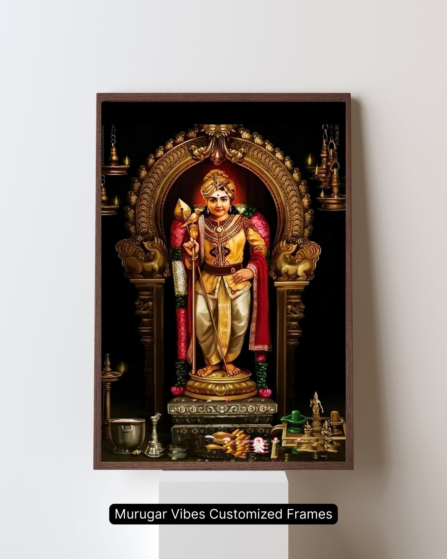 Murugar Vibes Customized Frame – Lord Murugan in Temple Shrinec