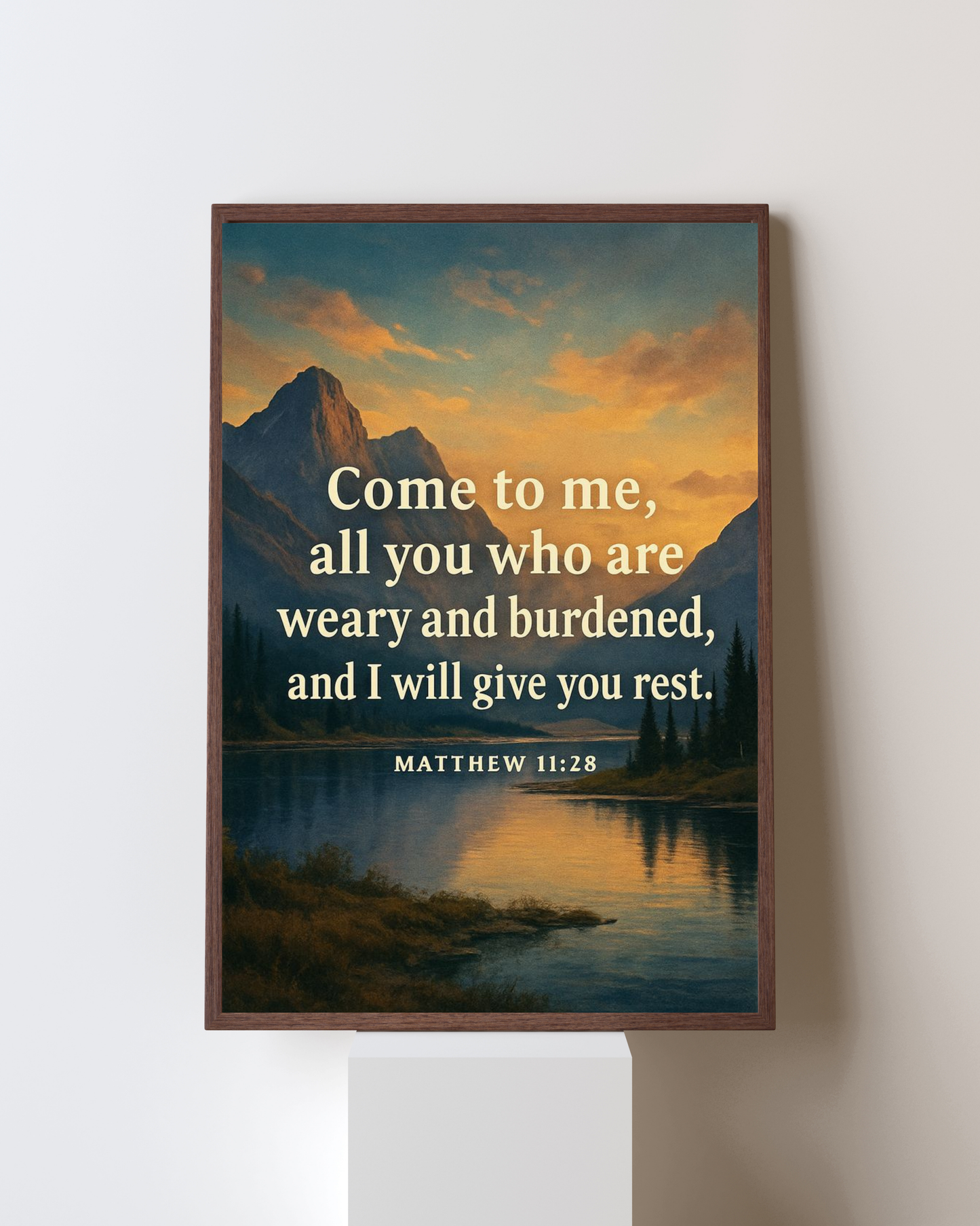 Come to Me – Christian Serenity Wall Art | Scripture Poster of Rest & Peace (Matthew 11:28)