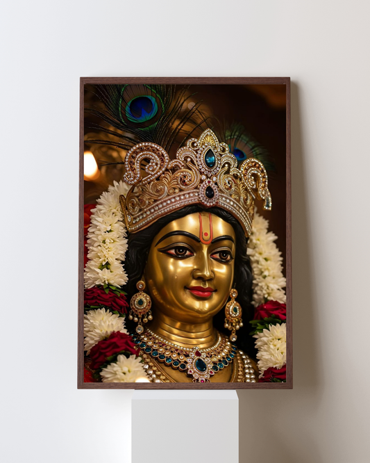 Radiant Divinity – Goddess Lakshmi Golden Aura Framed Wall Art