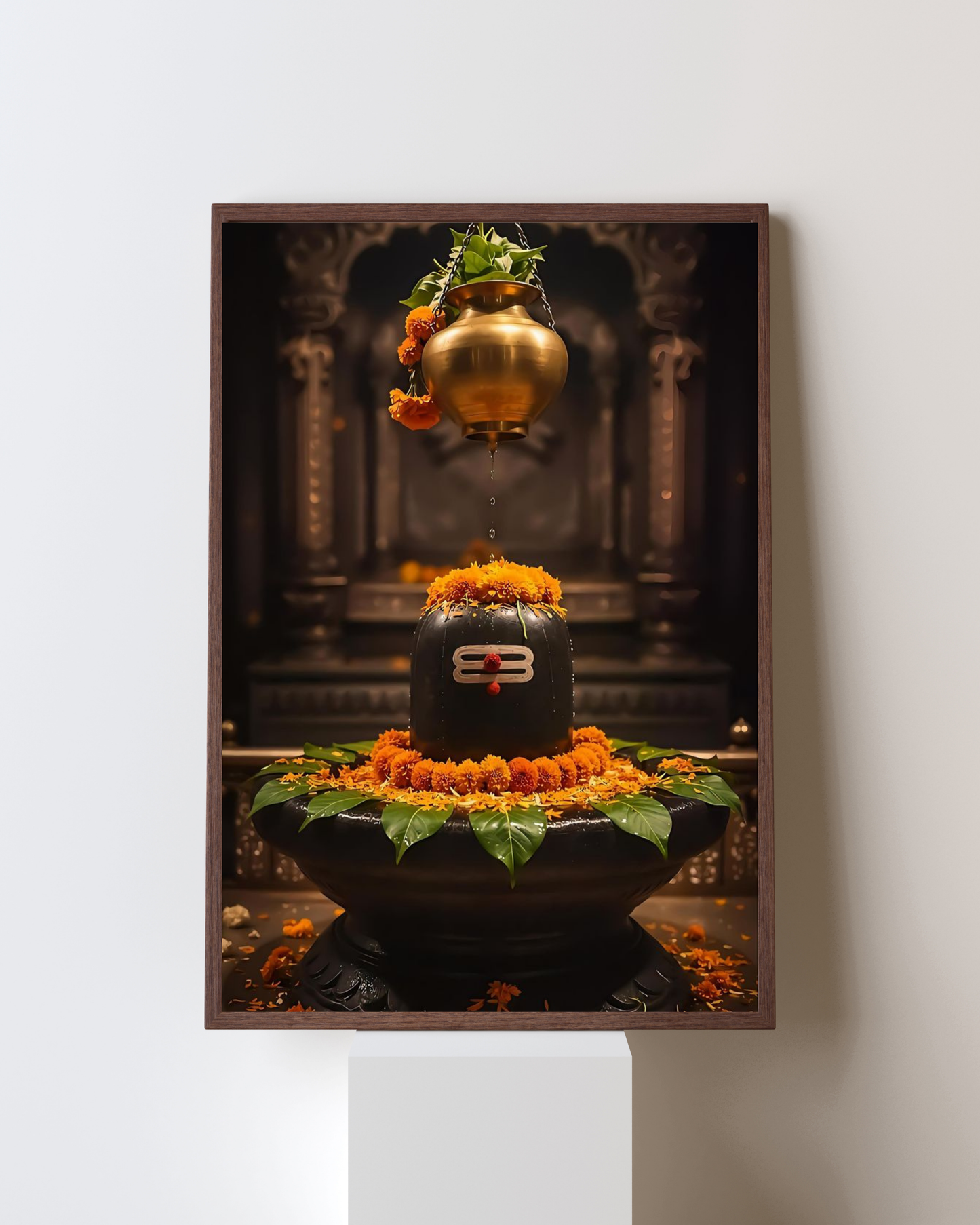 Sacred Abhishek – Shiva Lingam Divine Energy Framed Wall Art