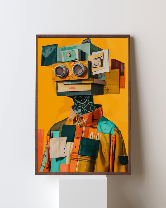 Retro Bot Vibes – Pop Culture Art Frame