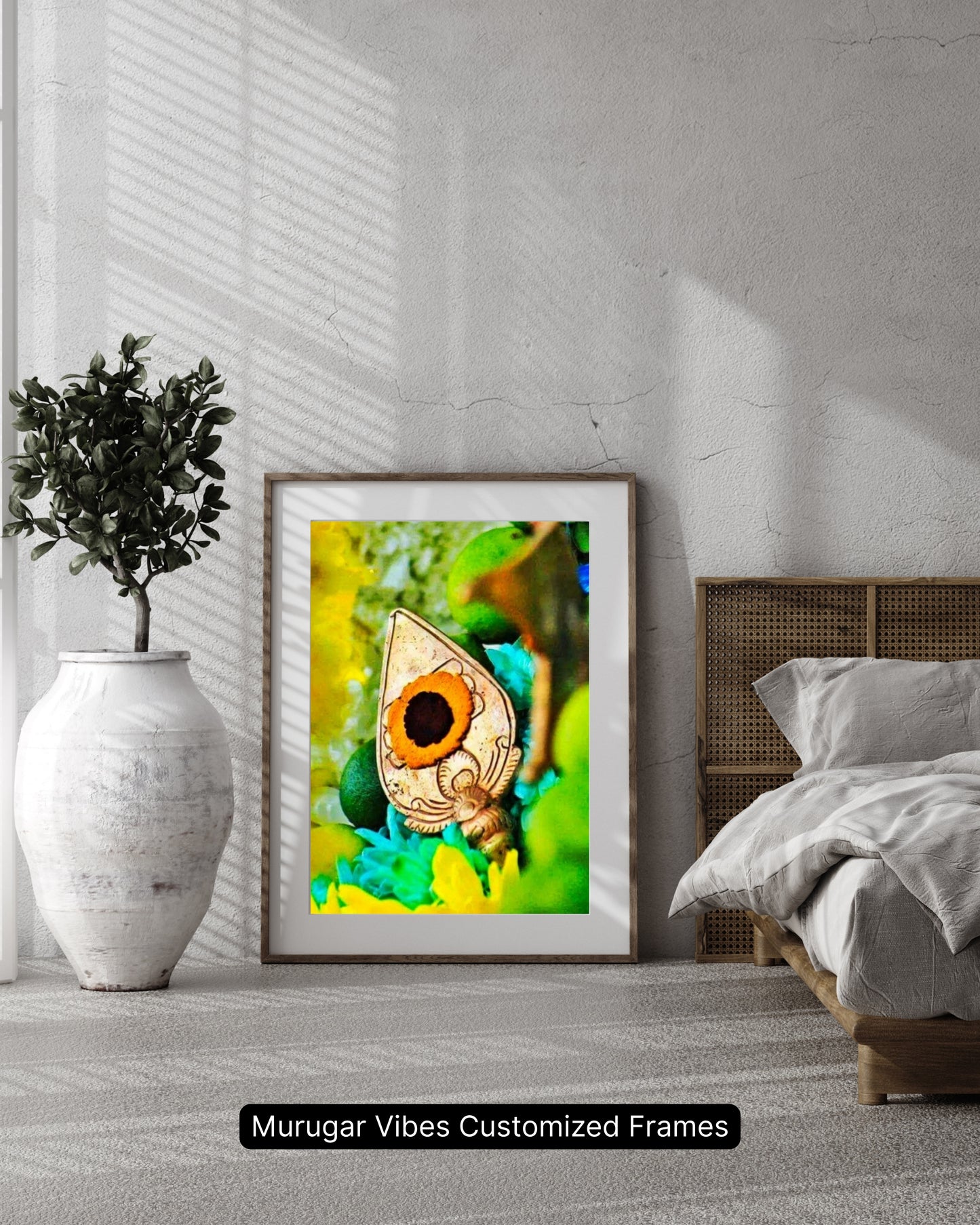 Murugar Vibes Customized Frame – Vel with Floral Background