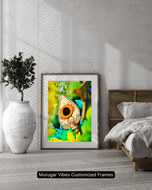 Murugar Vibes Customized Frame – Vel with Floral Background