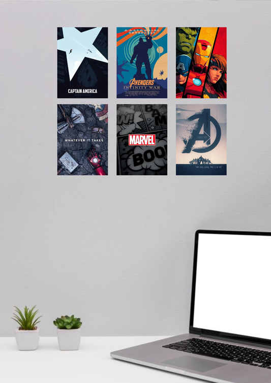 Marvel Legends Poster Collage – 6 Poster Set (A4 Size)
