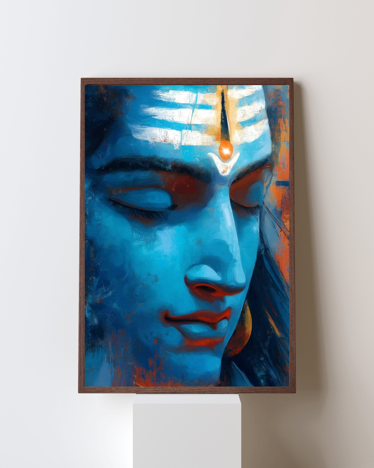 Tranquil Mahadev – Meditative Lord Shiva Close-Up Framed Art