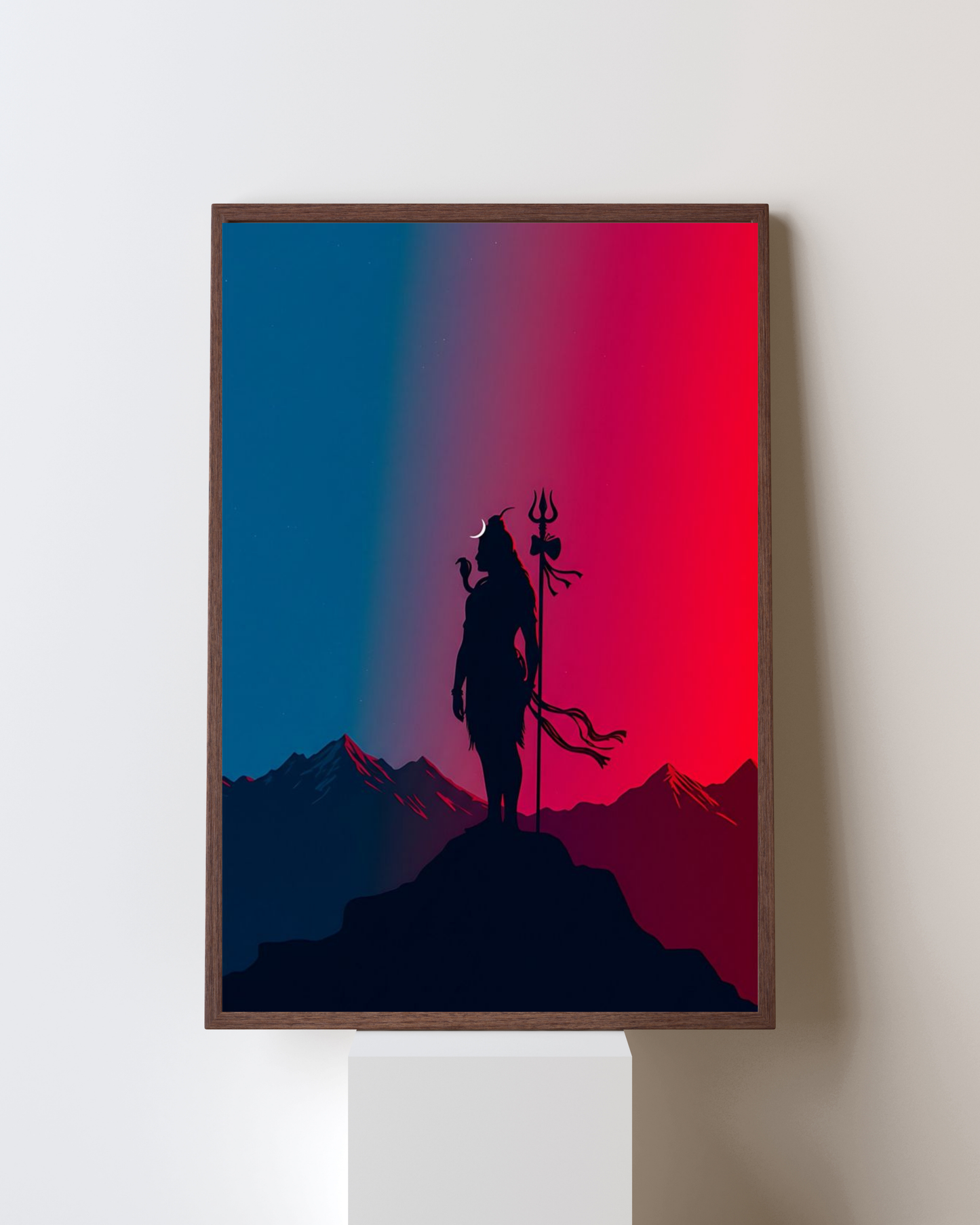 Mahadev on Kailash – Lord Shiva Silhouette Framed Wall Art