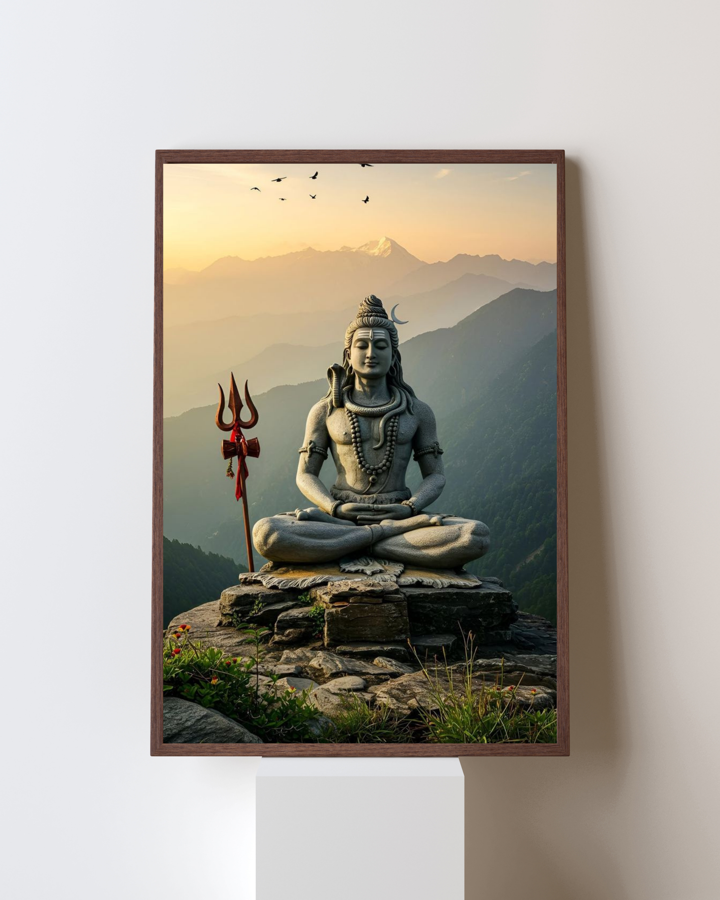 Divine Serenity – Lord Shiva Meditation in Himalayas Framed Wall Art