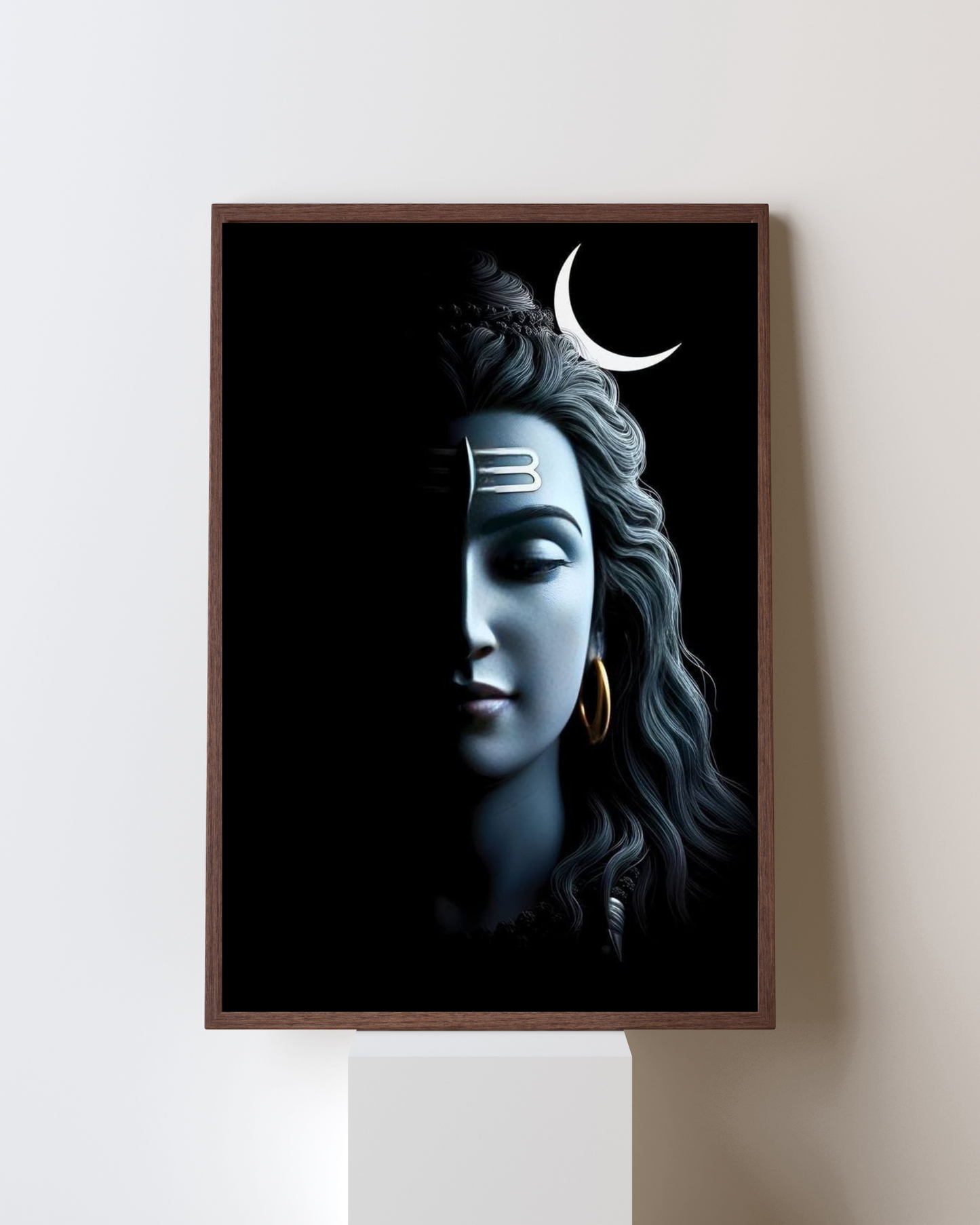 Divine Duality – The Half-Light of Mahadev Framed Wall Art