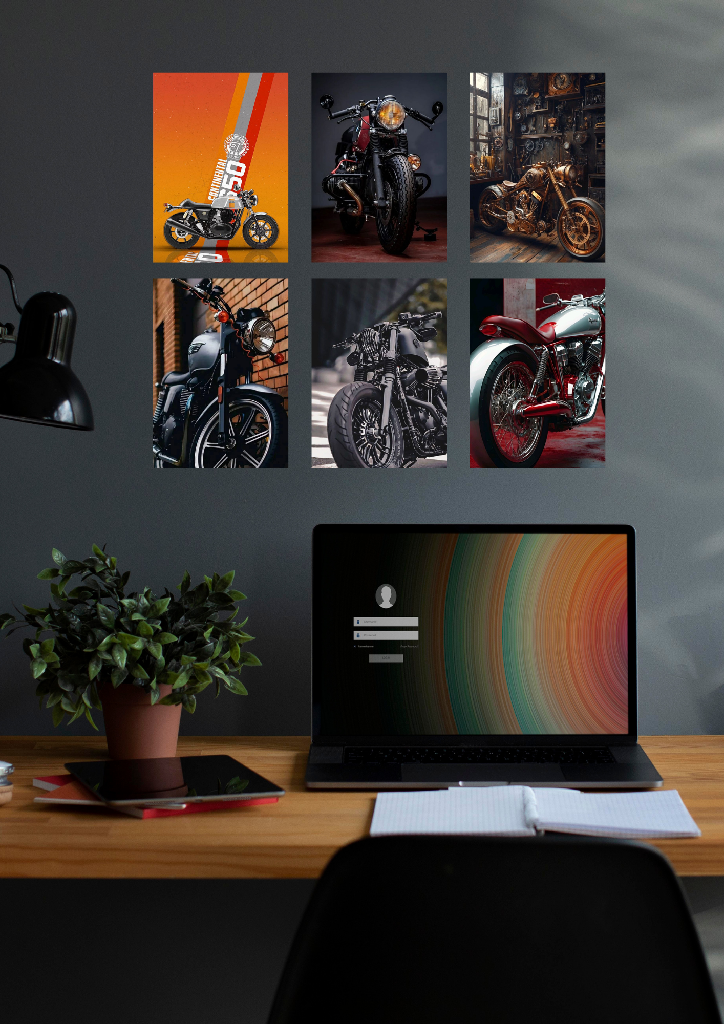 Motorbikes Collage 6-Set Posters – Premium A4 Wall Art Collection