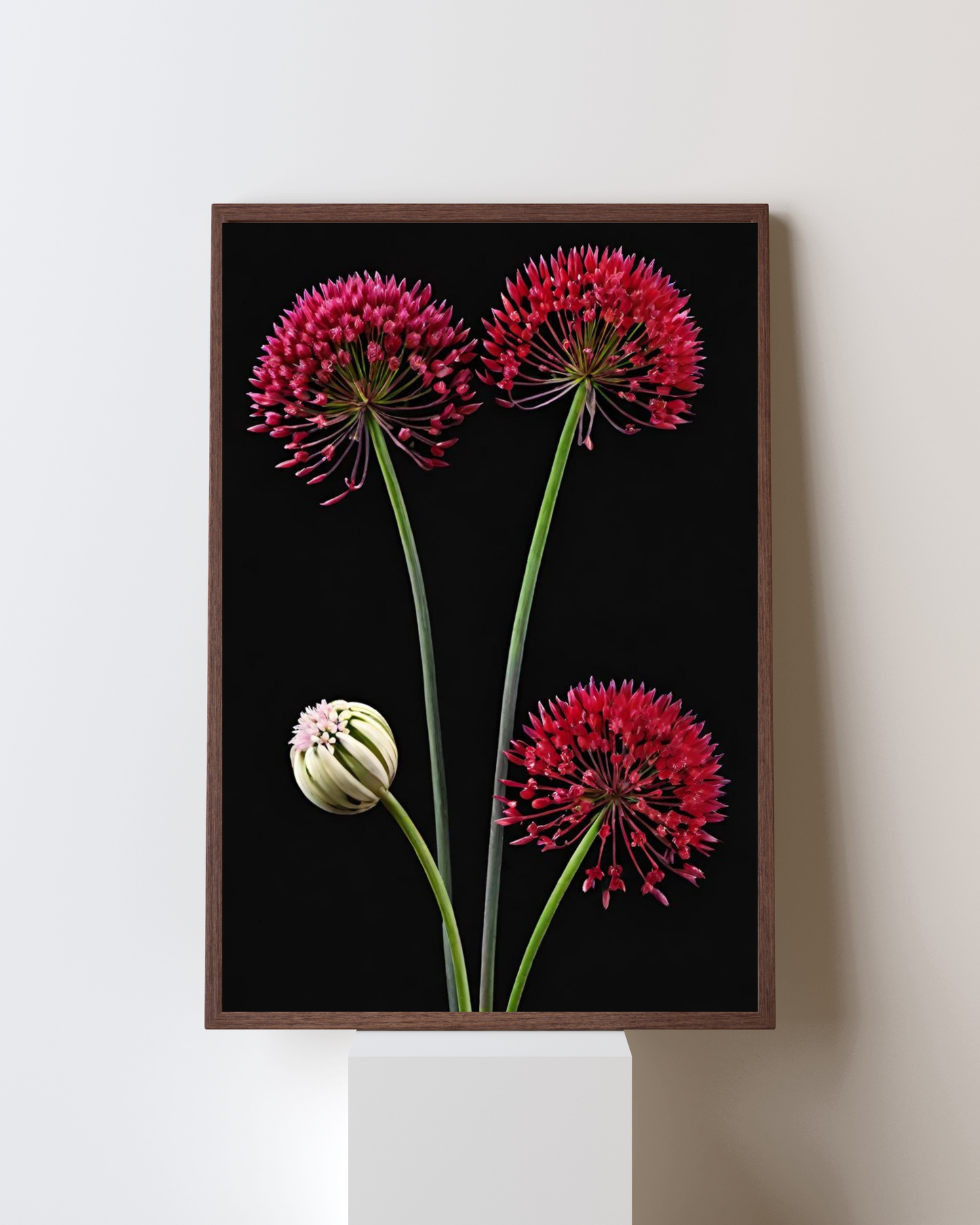 Blooming Frame – Crimson Stems Botanical Wall Art | Modern Floral Minimalism