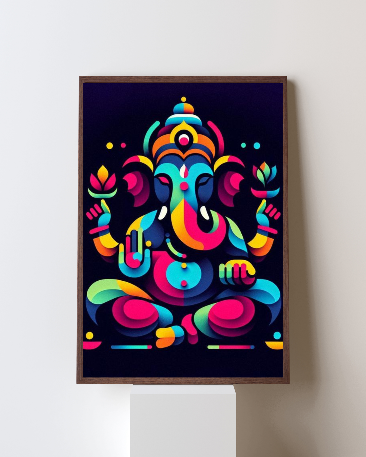 Celestial Spectrum – Modern Abstract Lord Ganesha Wall Art