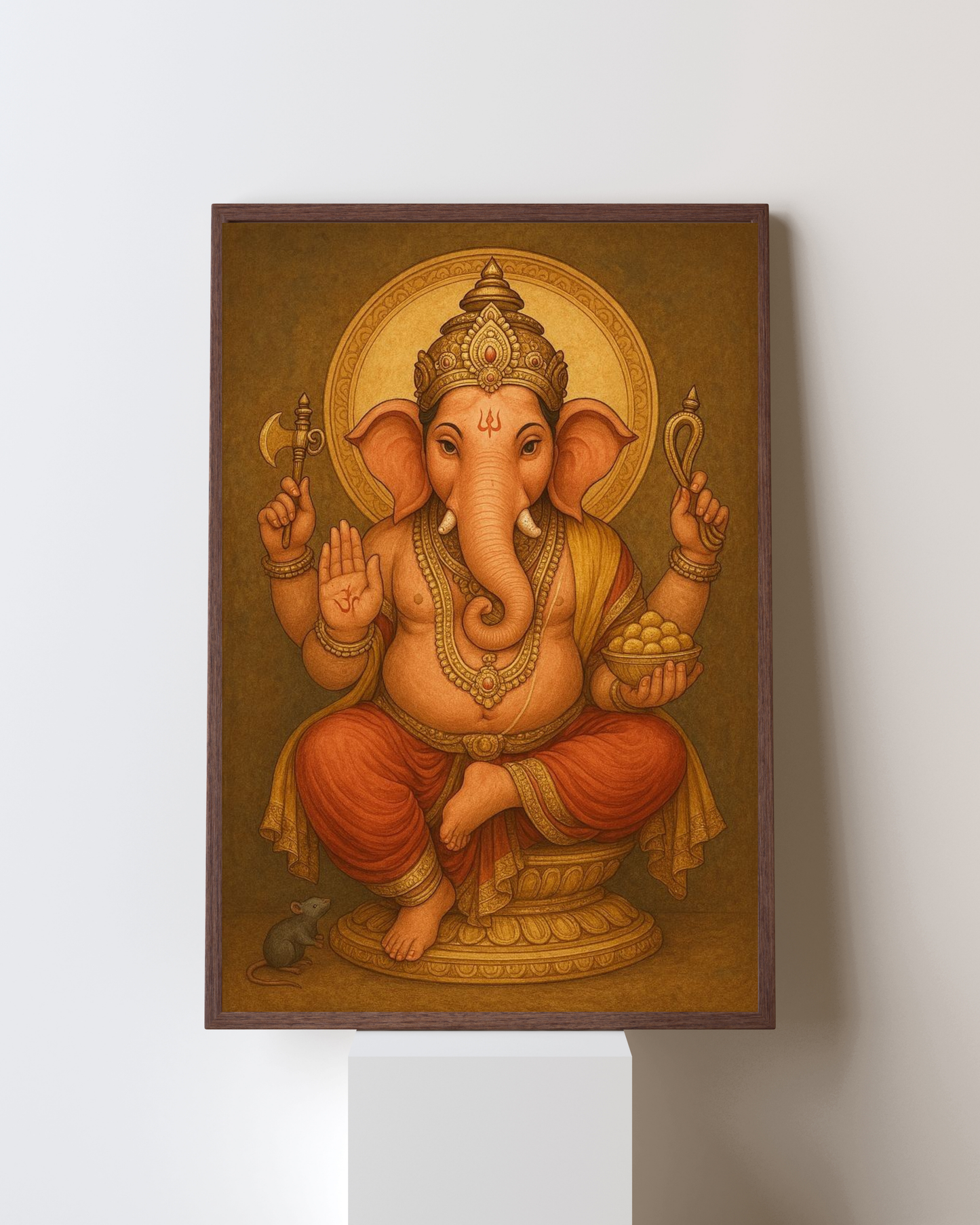 Golden Grace – Traditional Lord Ganesha Wall Frame